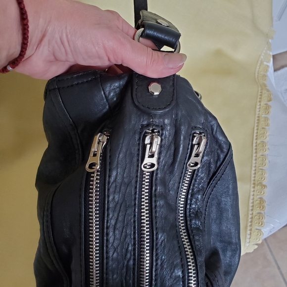 Zara Expandable Boho Black Travel Bag Genuine Leather - Picture 8 of 14